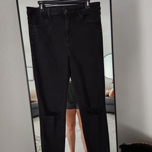 American eagle black ripped jeans